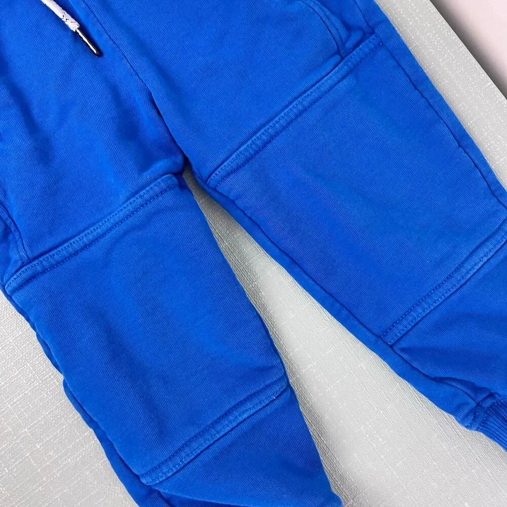 Hanna Andersson Slim Fit French Terry Double Knee Sweatpants Blue 90 cm 3T